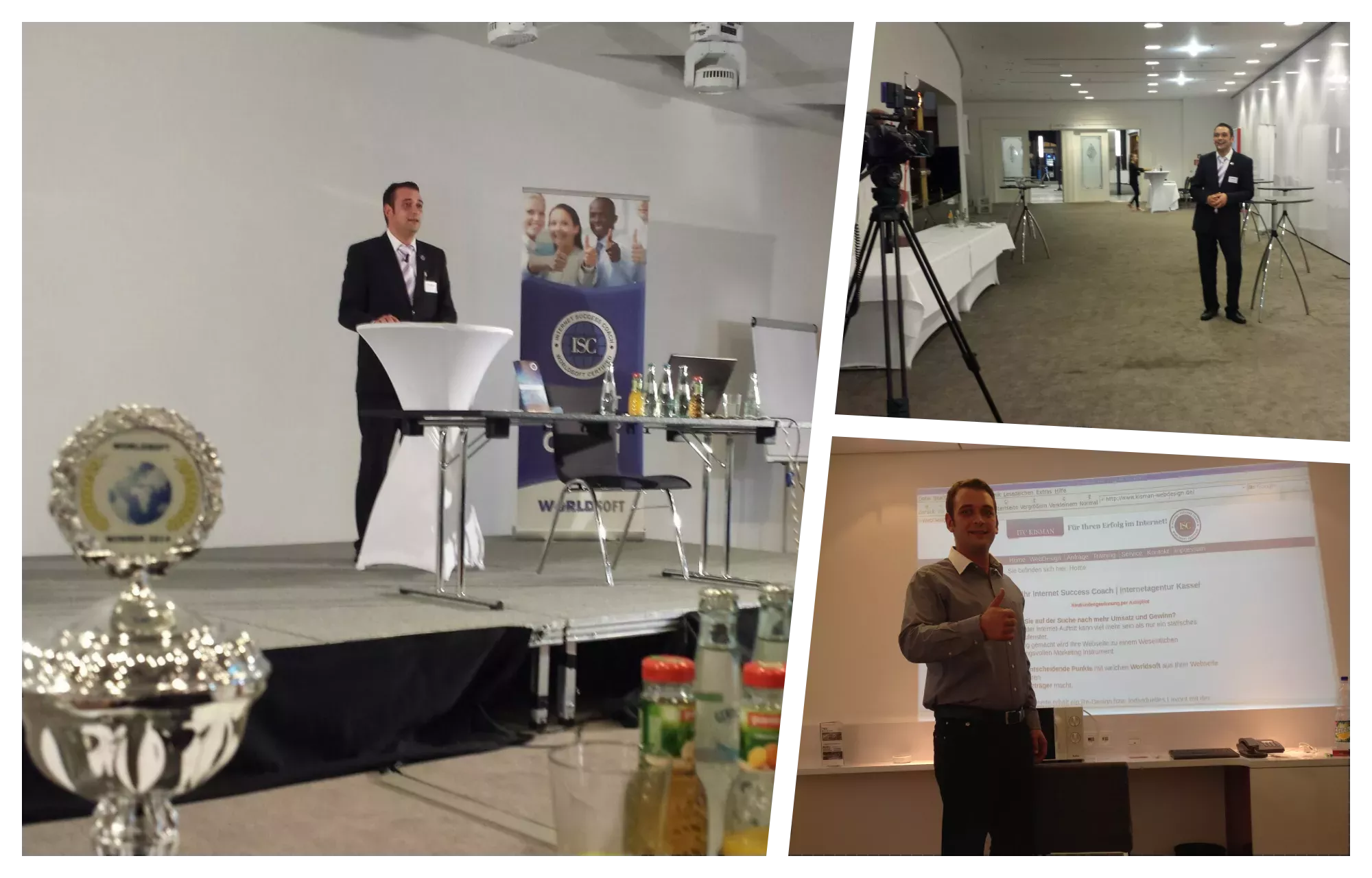 Viktor Kisman als Internet Success Coach auf der Bühne bei einem Vortrag